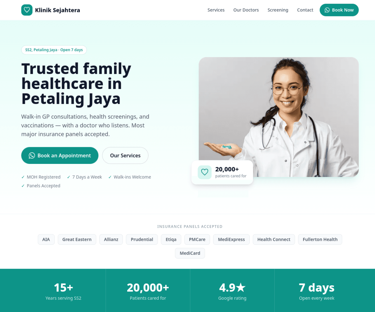Example website built by Ignite Ventures